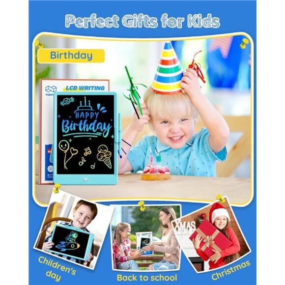 LCD Writing Tablet Doodle Board, 10inch Colorful Drawing Tablet Writing Pad - Picture 6 of 7